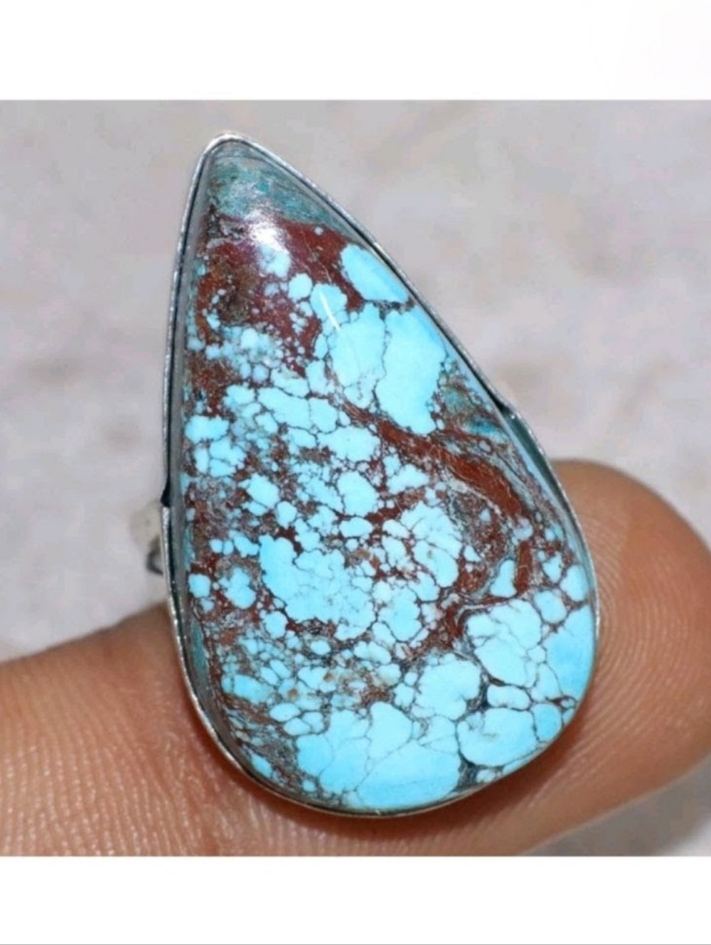 New Lander Turquoise Gemstone 925 Sterling Silver Handmade Ring
